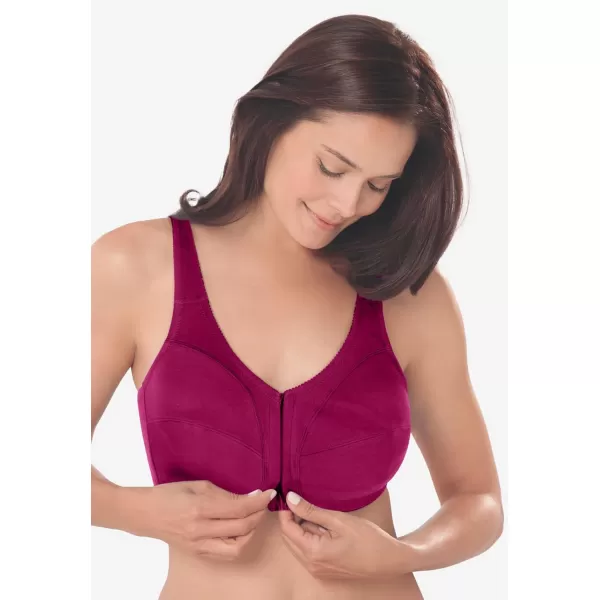 Comfort Choice Women's Plus Size 3-Pack Front-Close Cotton Wireless Bra