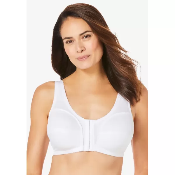 Comfort Choice Women's Plus Size 3-Pack Front-Close Cotton Wireless Bra