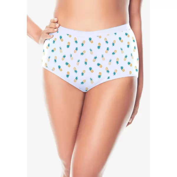 Comfort Choice Women's Plus Size Cotton Brief 10-Pack Underwear