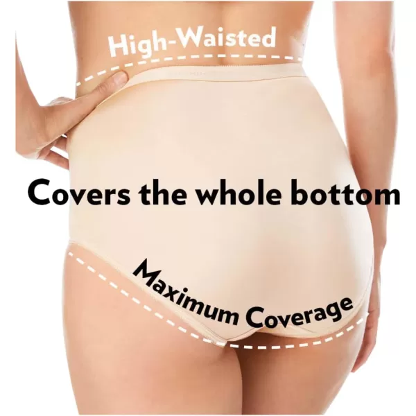 Comfort Choice Women's Plus Size Cotton Brief 5-Pack Underwear
