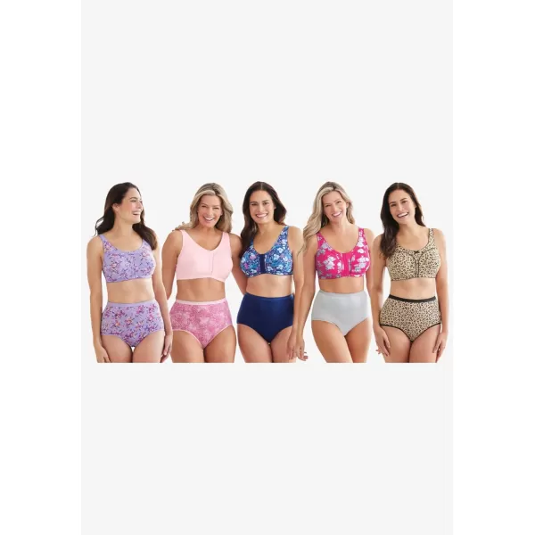 Comfort Choice Women's Plus Size Cotton Front-Close Wireless Bra