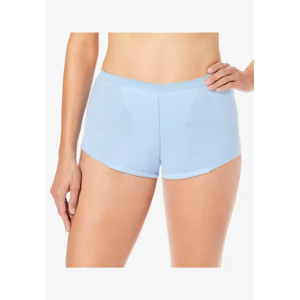 Comfort Choice Women's Plus Size Cotton Incontinence Boyshort 2-Pack - 7, White Pack