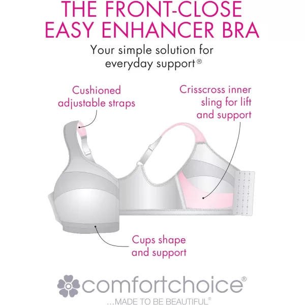 Comfort Choice Women's Plus Size Easy Enhancer Front-Close Wireless Bra