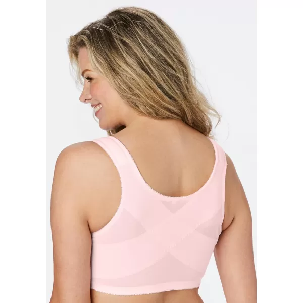 Comfort Choice Women's Plus Size Front-Close Cotton Wireless Posture Bra