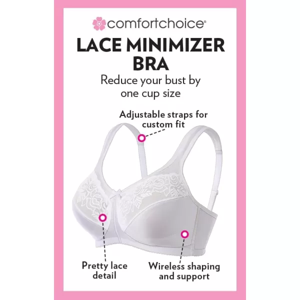 Comfort Choice Women's Plus Size Lace Minimizer Bra