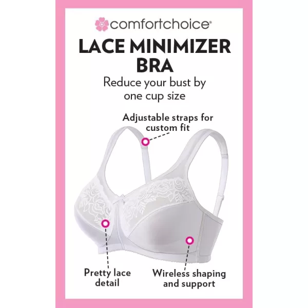 Comfort Choice Women's Plus Size Lace Minimizer Bra