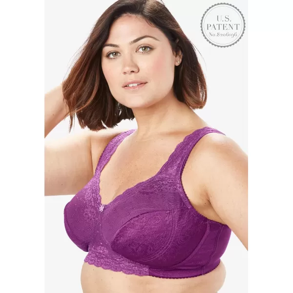 Comfort Choice Women's Plus Size Side Wire Lace Bra