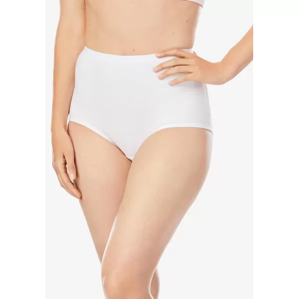 Comfort Choice Women's Plus Size Stretch Cotton Brief 5-Pack Underwear