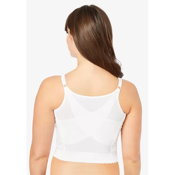 Woman Within Women's Plus Size Embroidered Front-Close Longline Posture Bra