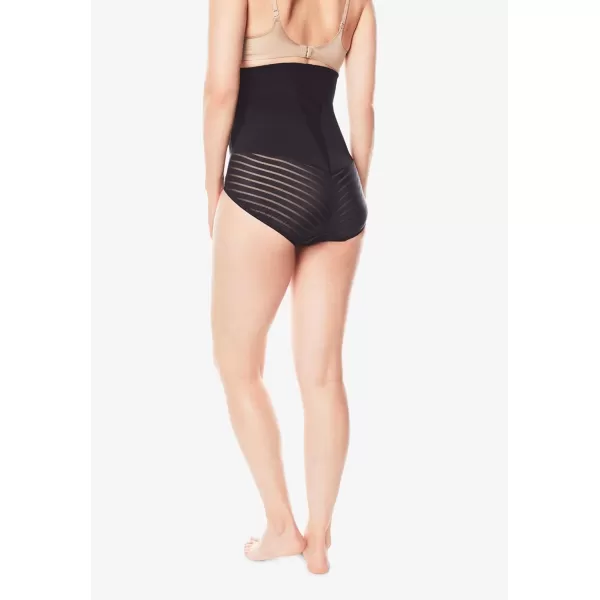 Women's Plus Size Shadow Stripe Shaper High-Waist Brief Body Shaper