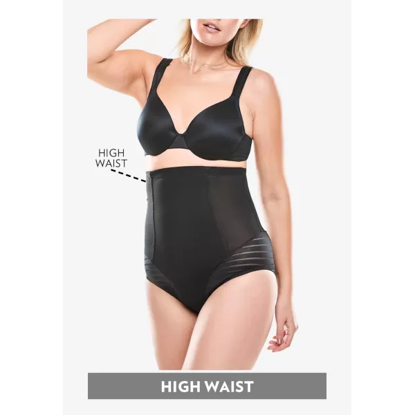 Women's Plus Size Shadow Stripe Shaper High-Waist Brief Body Shaper