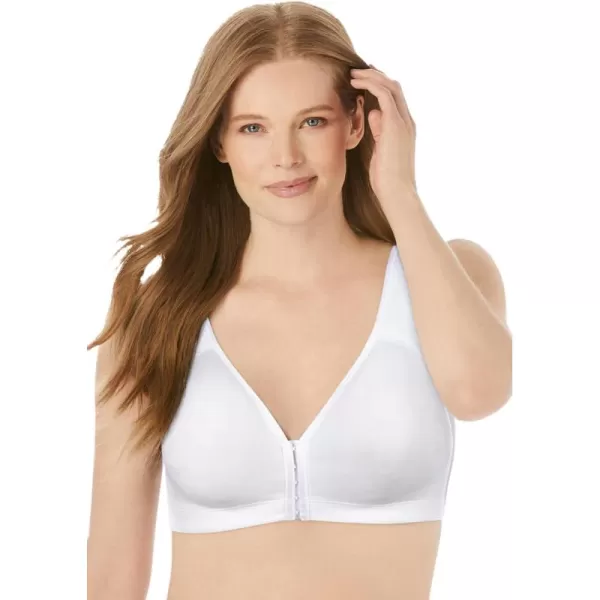 Catherines Women's Plus Size Cotton Comfort Front-Close No-Wire Bra