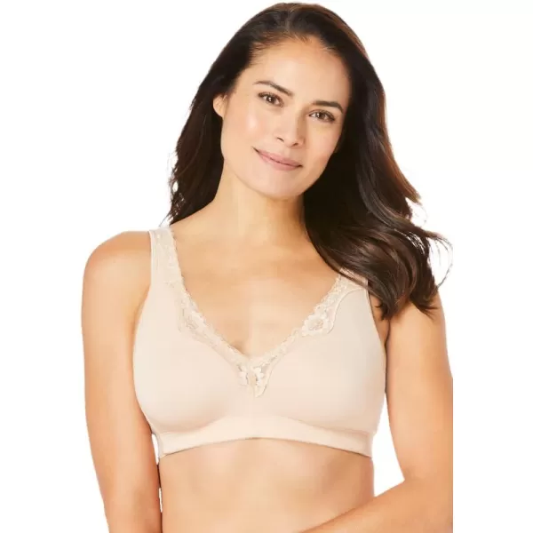Catherines Women's Plus Size Cotton Comfort Wireless Bra