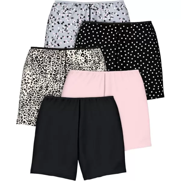 Comfort Choice Women's Plus Size Cotton Boxer 5-Pack Panties