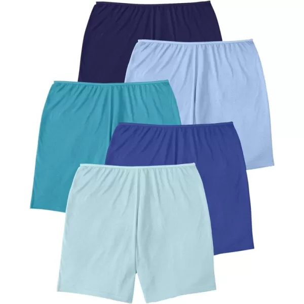 Comfort Choice Women's Plus Size Cotton Boxer 5-Pack Panties