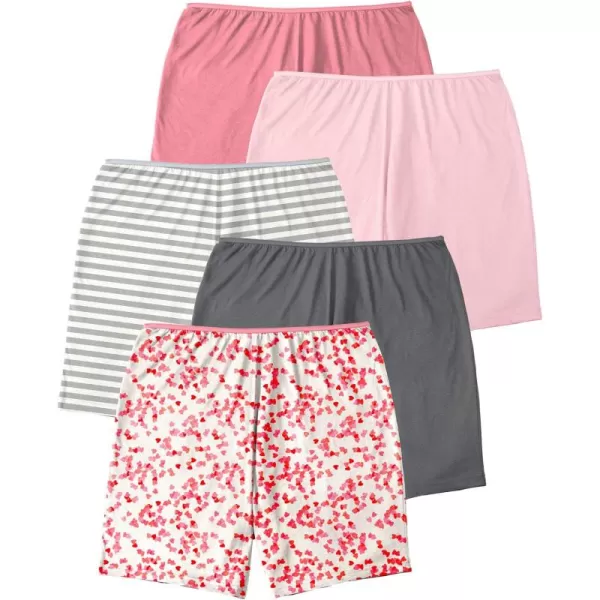 Comfort Choice Women's Plus Size Cotton Boxer 5-Pack Panties