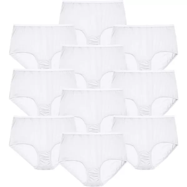 Comfort Choice Women's Plus Size Cotton Brief 10-Pack Underwear