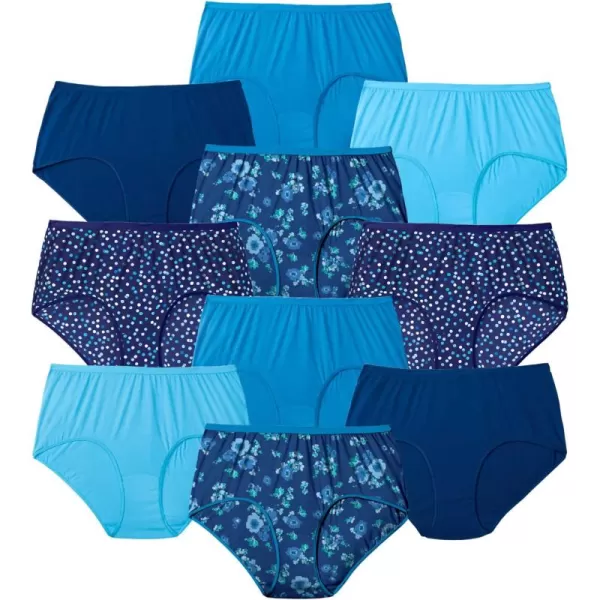 Comfort Choice Women's Plus Size Cotton Brief 10-Pack Underwear