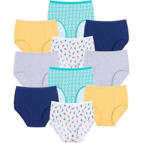 Comfort Choice Women's Plus Size Cotton Brief 10-Pack Underwear