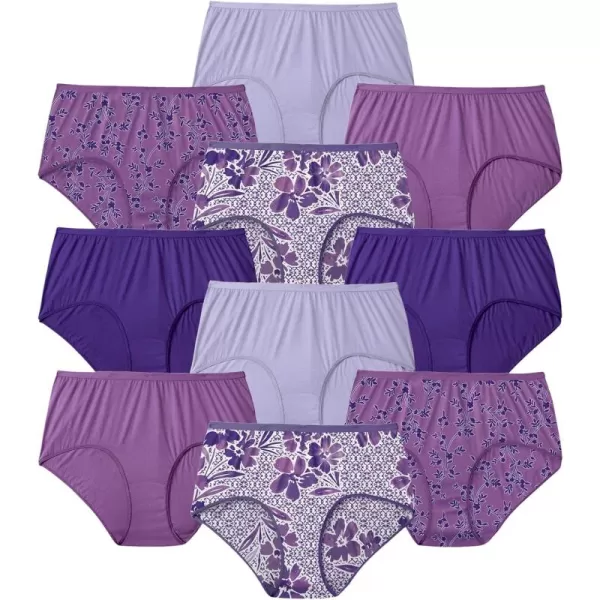Comfort Choice Women's Plus Size Cotton Brief 10-Pack Underwear