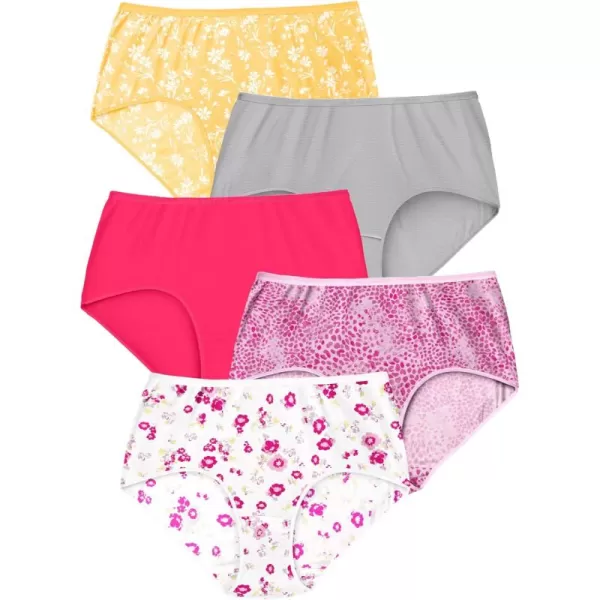 Comfort Choice Women's Plus Size Cotton Brief 5-Pack Underwear