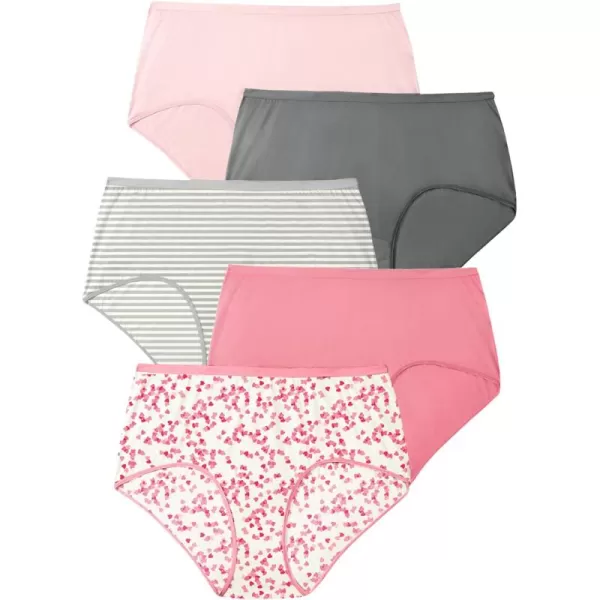 Comfort Choice Women's Plus Size Cotton Brief 5-Pack Underwear