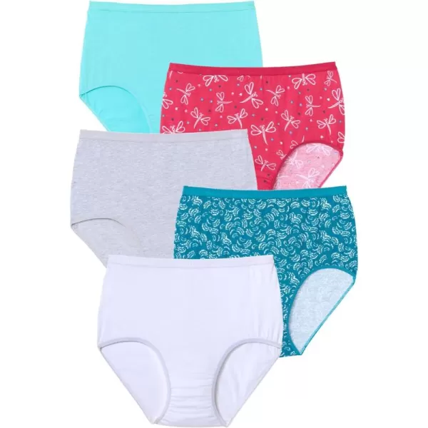 Comfort Choice Women's Plus Size Cotton Brief 5-Pack Underwear