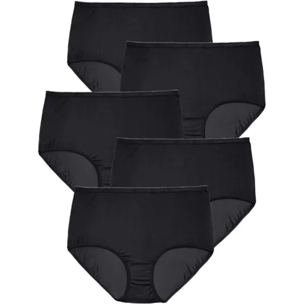 Comfort Choice Women's Plus Size Cotton Brief 5-Pack Underwear