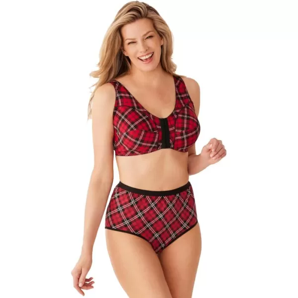 Comfort Choice Women's Plus Size Cotton Front-Close Wireless Bra