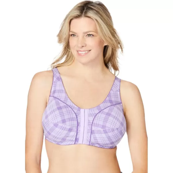Comfort Choice Women's Plus Size Cotton Front-Close Wireless Bra