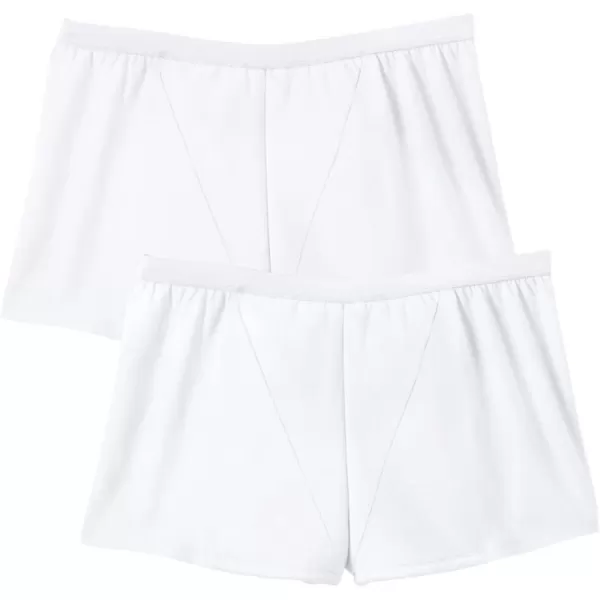 Comfort Choice Women's Plus Size Cotton Incontinence Boyshort 2-Pack - 7, White Pack