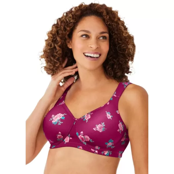 Comfort Choice Women's Plus Size Cotton Wireless Lightly Padded T-Shirt Bra