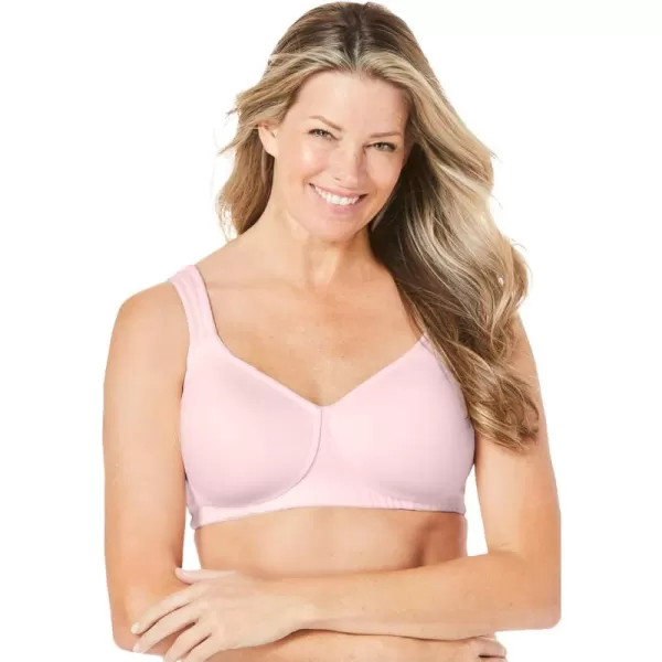 Comfort Choice Women's Plus Size Cotton Wireless Lightly Padded T-Shirt Bra