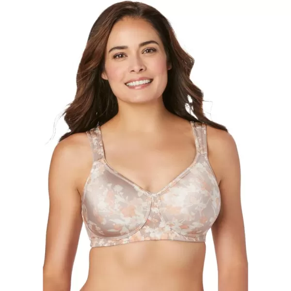 Comfort Choice Women's Plus Size Cotton Wireless Lightly Padded T-Shirt Bra