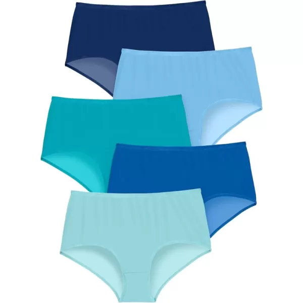 Comfort Choice Women's Plus Size Stretch Cotton Brief 5-Pack Underwear