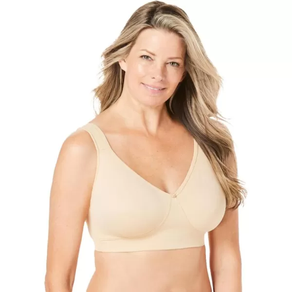 Comfort Choice Women's Plus Size Wireless Microfiber T-Shirt Bra