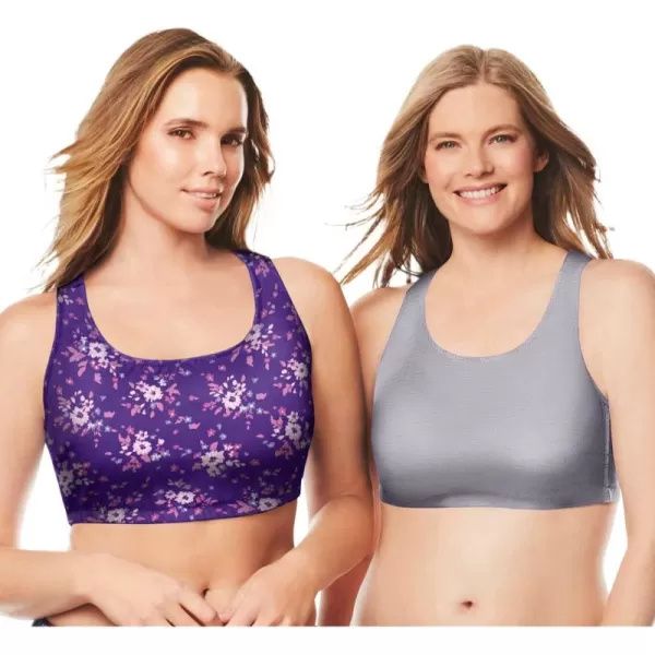 Comfort Choice Women's Plus Size Wireless Sport Bra 2-Pack
