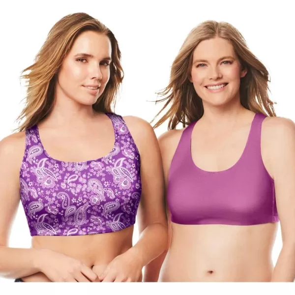 Comfort Choice Women's Plus Size Wireless Sport Bra 2-Pack
