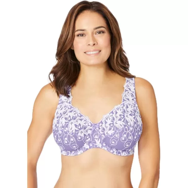 Women's Plus Size Embroidered Underwire Bra