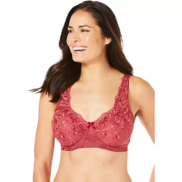 Women's Plus Size Embroidered Underwire Bra