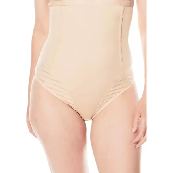 Women's Plus Size Shadow Stripe Shaper High-Waist Brief Body Shaper