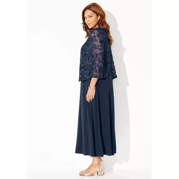 Catherines Women's Plus Size Embroidered Jacket Dress