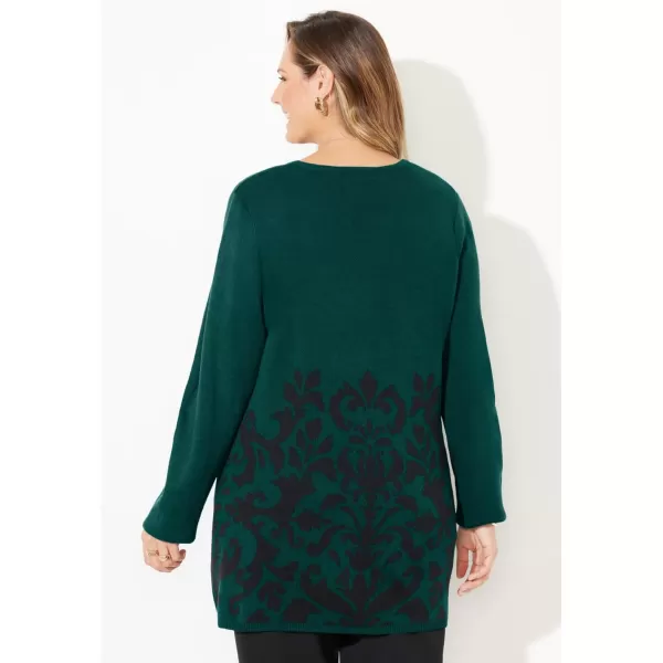 Catherines Women's Plus Size Jacquard Cardigan