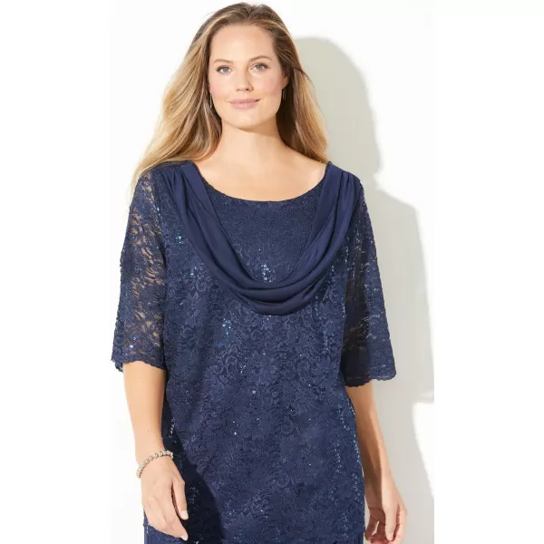 Catherines Women's Plus Size Sparkle &amp; Lace Pant Set