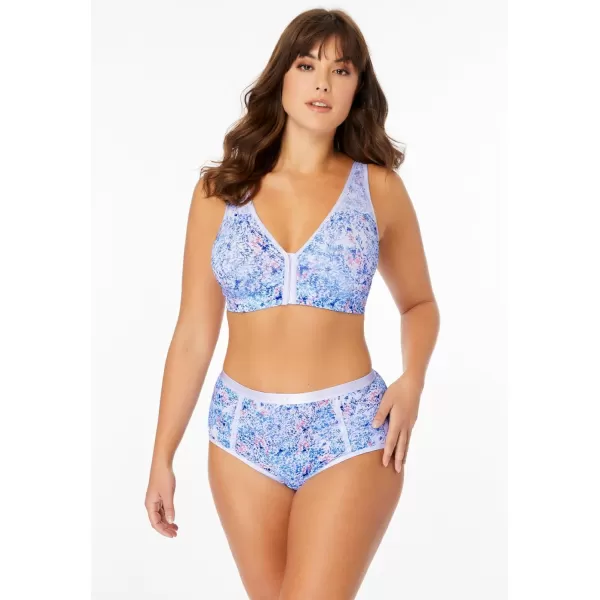 Catherines Women's Plus Size Wireless Front-Close Cotton Comfort Bra