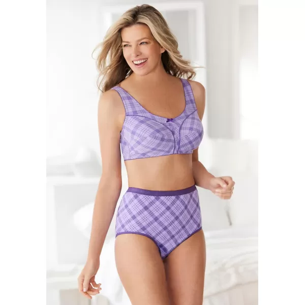 Comfort Choice Women's Plus Size Cotton Back-Close Wireless Bra
