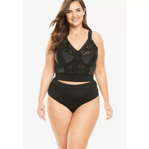 Comfort Choice Women's Plus Size Easy Enhancer Wireless Longline Posture Bra