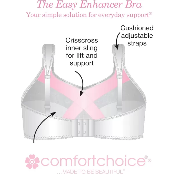 Comfort Choice Women's Plus Size Easy Enhancer&amp;Reg Lace Wireless Bra