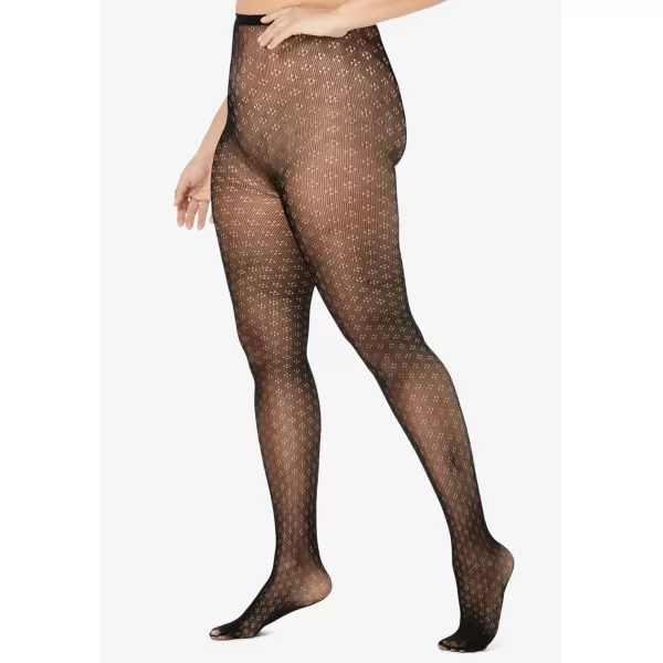 Comfort Choice Women's Plus Size Embroidered Tights