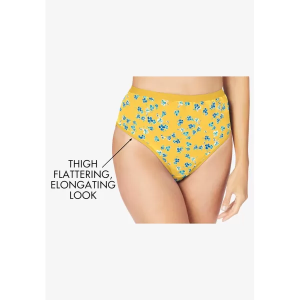 Comfort Choice Women's Plus Size Hi-Cut Cotton Brief 5-Pack